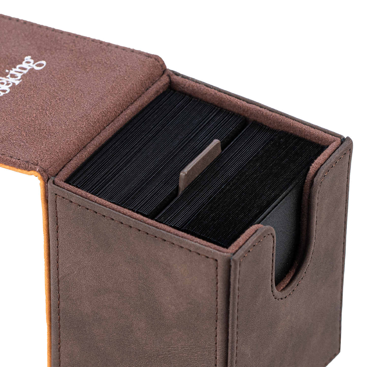 Color-Block Pu Deck Box Brown with 1 Divider