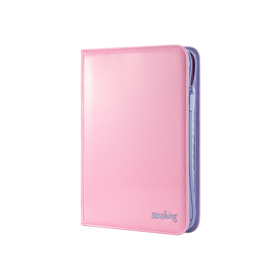 Coral Binder Series - PU Leather Zipper 9-Pocket Coral Pink – zipper detail, view 1