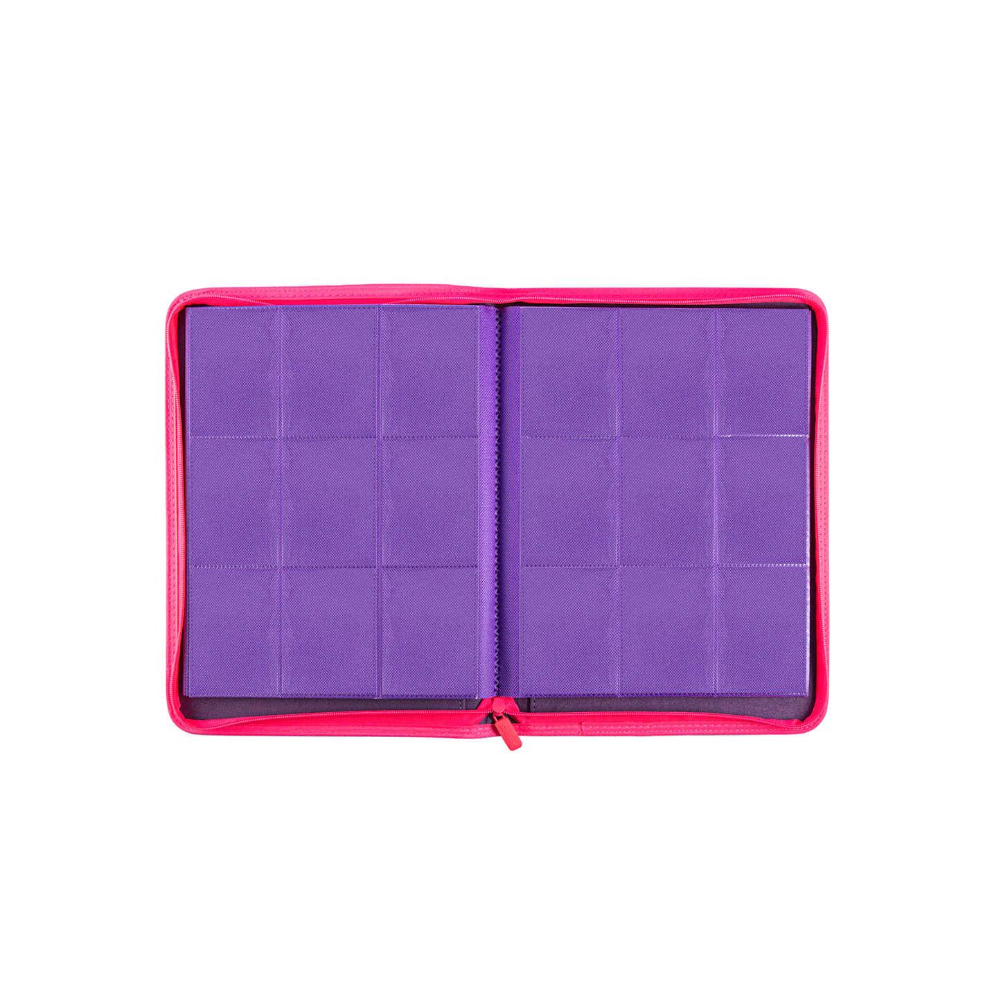 Classeur Coral Binder Series - Fermeture éclair en cuir PU, 9 poches, violet corail