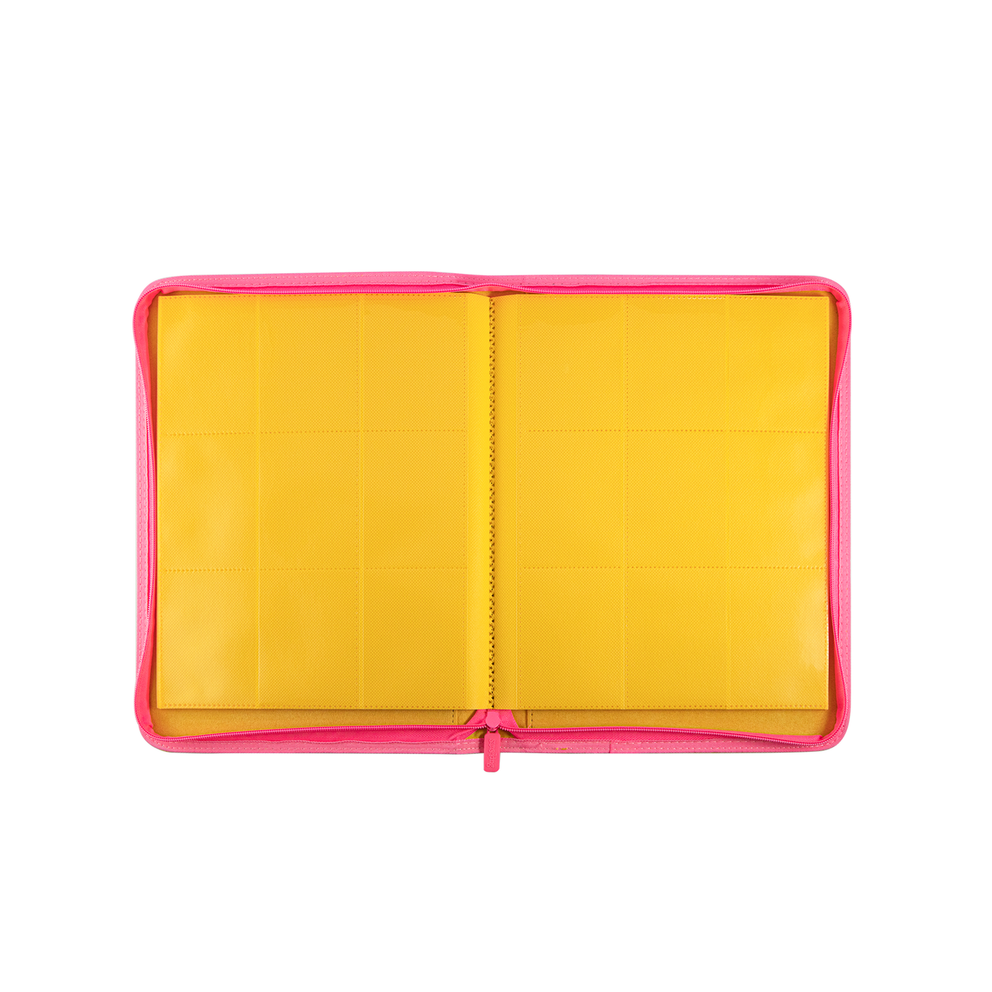 Classeur Coral Binder Series en cuir PU avec fermeture éclair, 9 poches, jaune corail