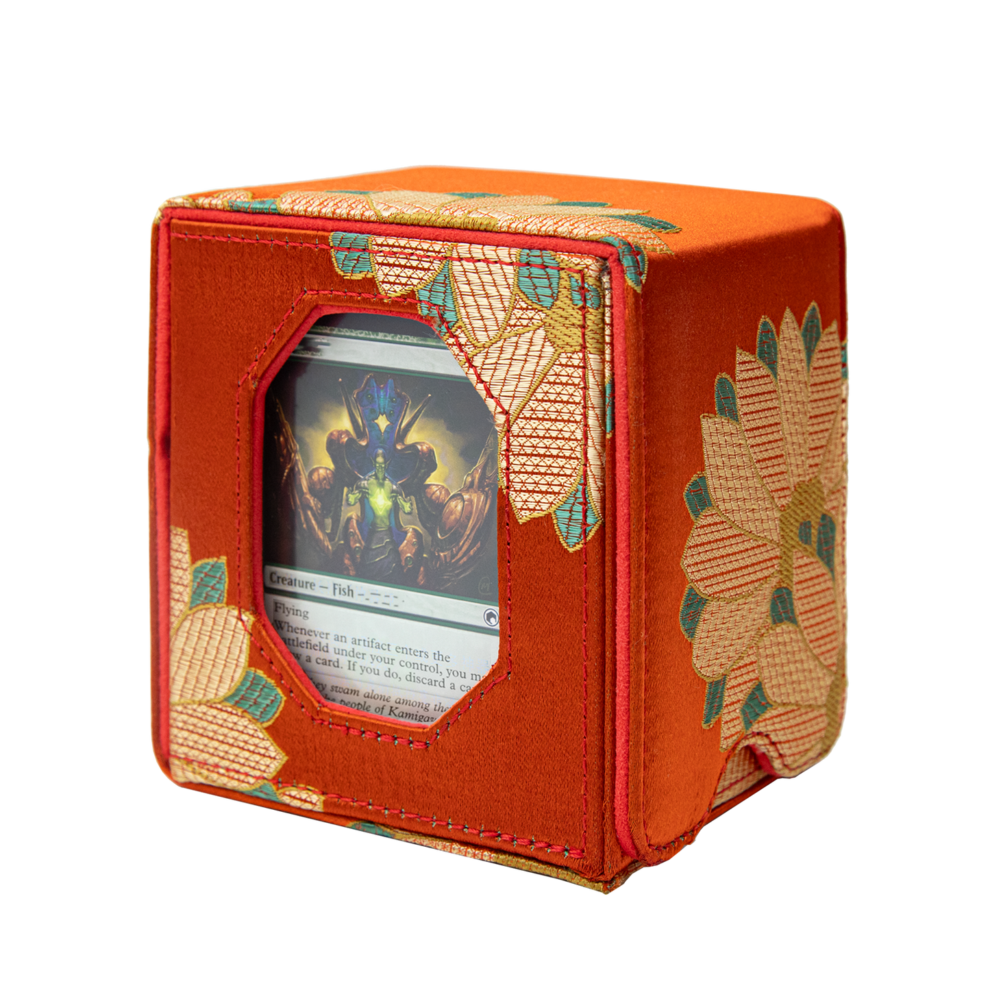 Boîte de rangement pour deck Magic Commander pouvant contenir plus de 100 cartes DND (Orange)