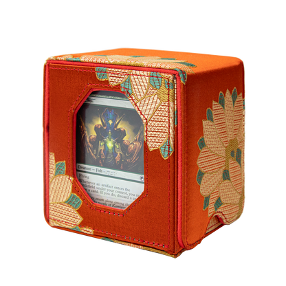Boîte de rangement pour deck Magic Commander pouvant contenir plus de 100 cartes DND (Orange)