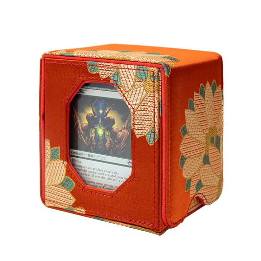 Boîte de rangement pour deck Magic Commander pouvant contenir plus de 100 cartes DND (Orange)