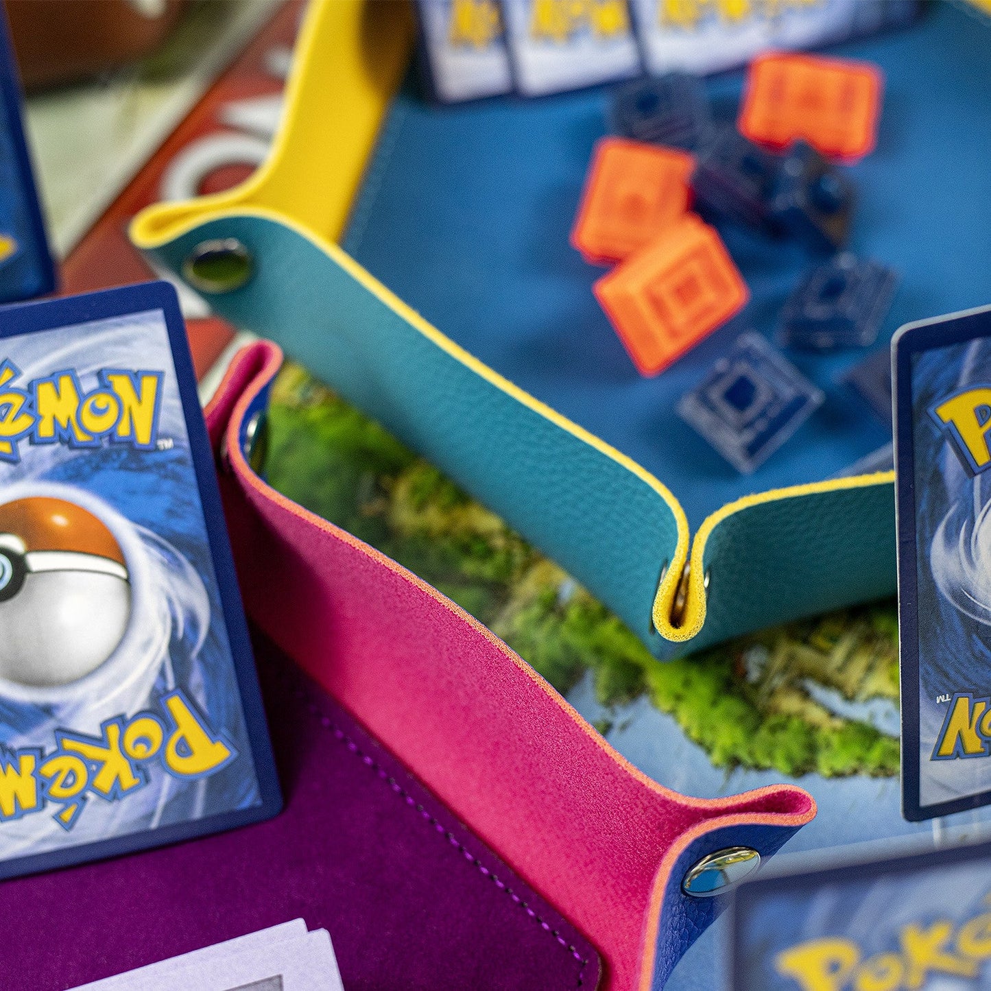 六角形の折りたたみ式ダイストレイデスクトップ収納ボックス