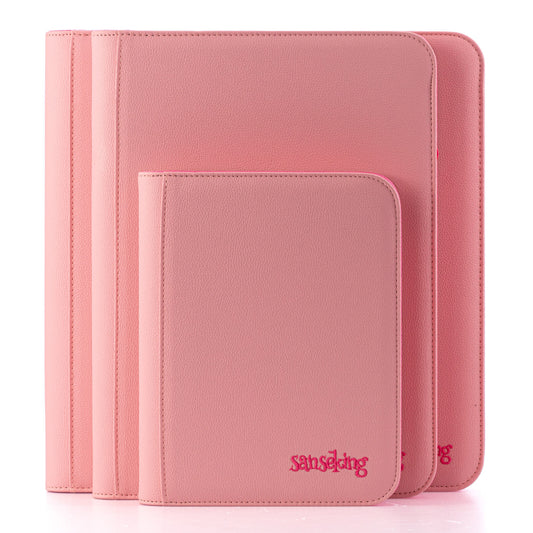 Pink Plaid 4/9/12-Pocket PU Binder