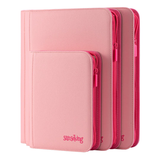 Pink Plaid 4/9/12-Pocket PU Binder