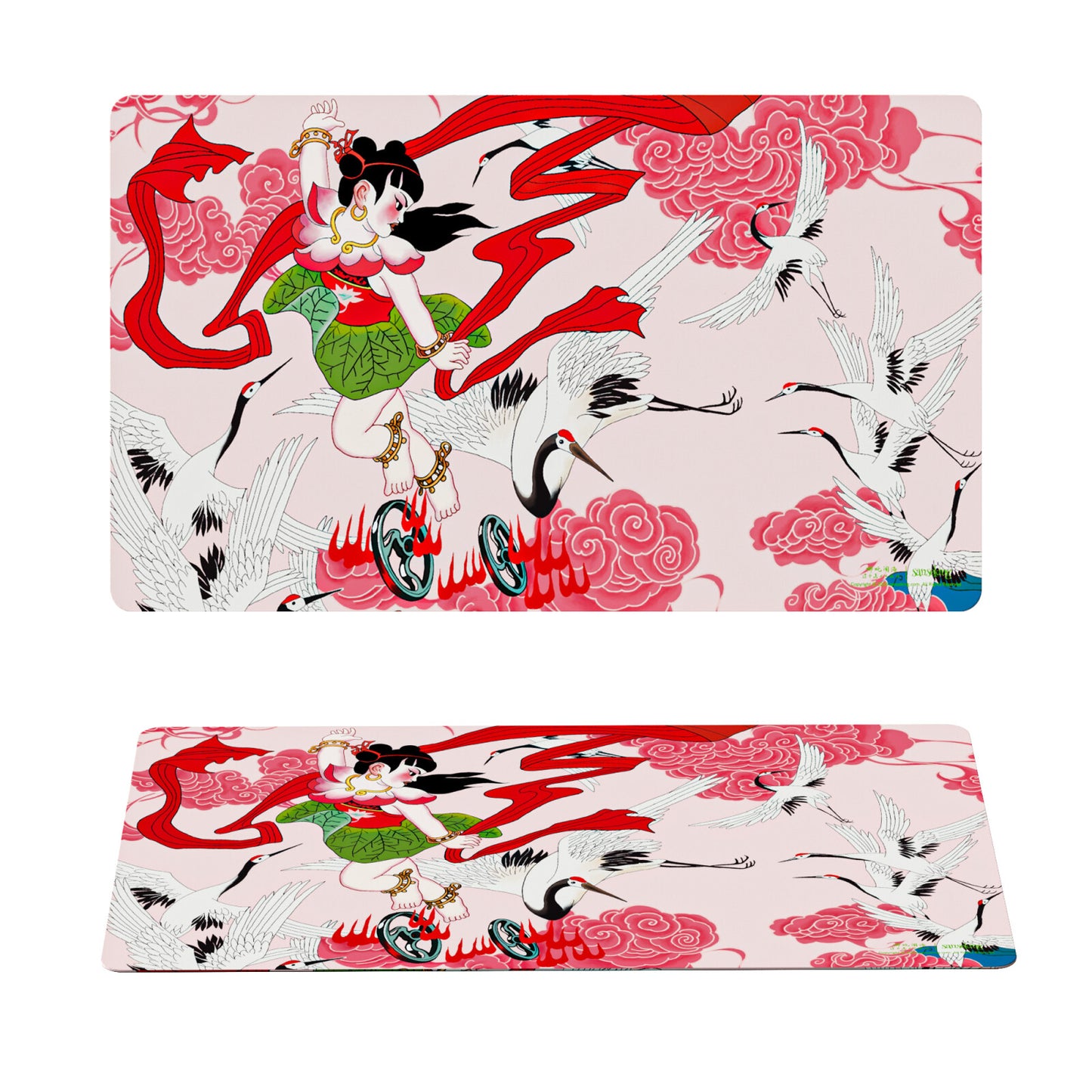 Ne Zha Conquers the Dragon King Playmat - Battles the Celestial Crane