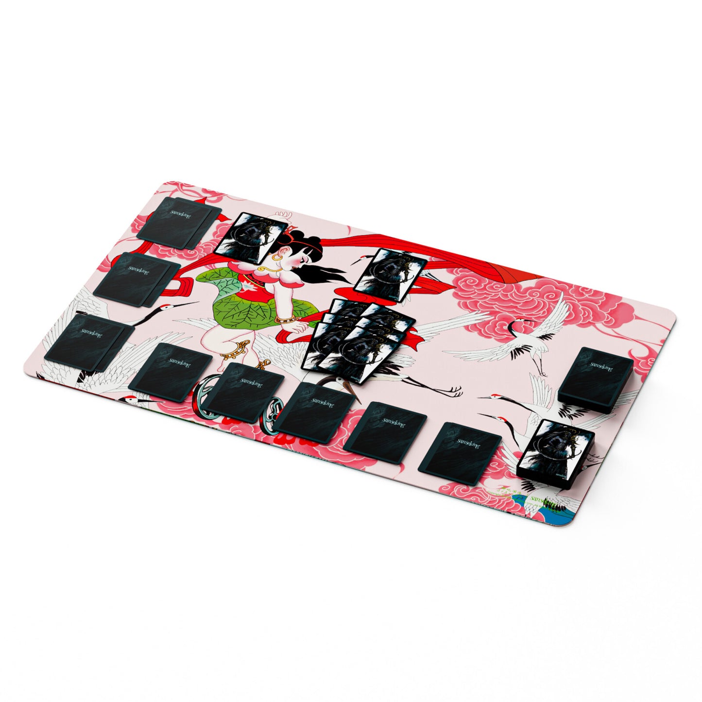 Ne Zha Conquers the Dragon King Playmat - Battles the Celestial Crane