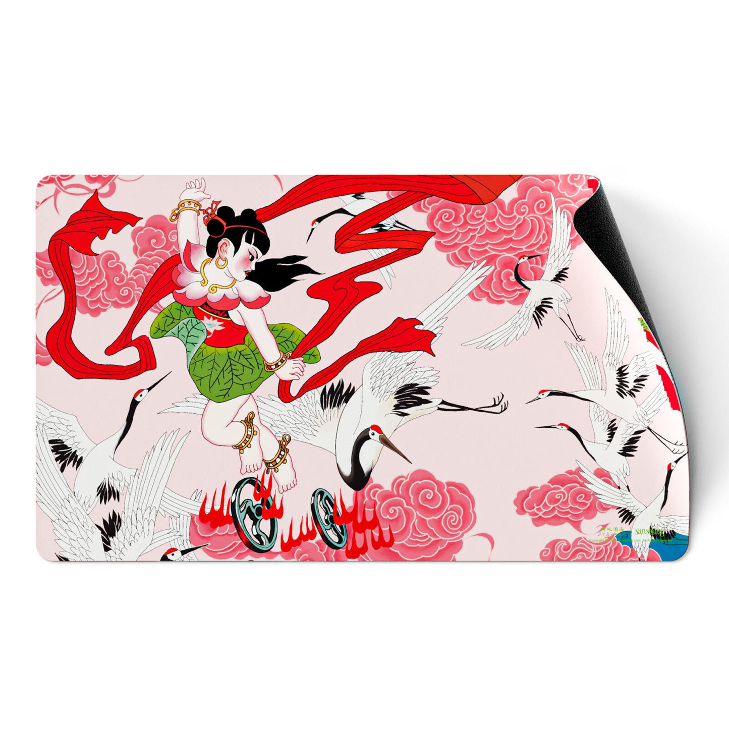 Ne Zha Conquers the Dragon King Playmat - Battles the Celestial Crane