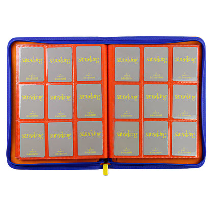 Classeur à fiches 9 pochettes en PU orange