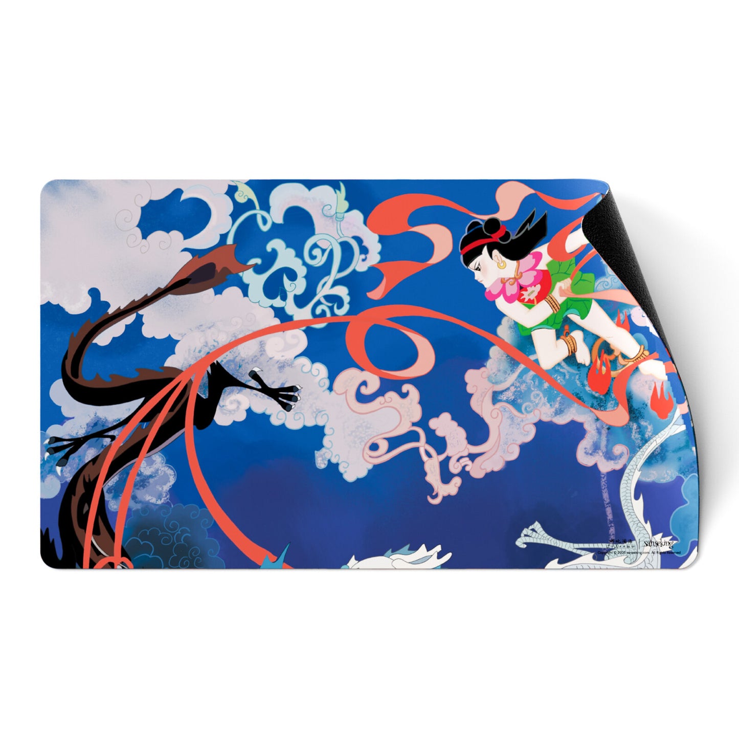 Ne Zha Conquers the Dragon King Playmat - Battles the Dragon King