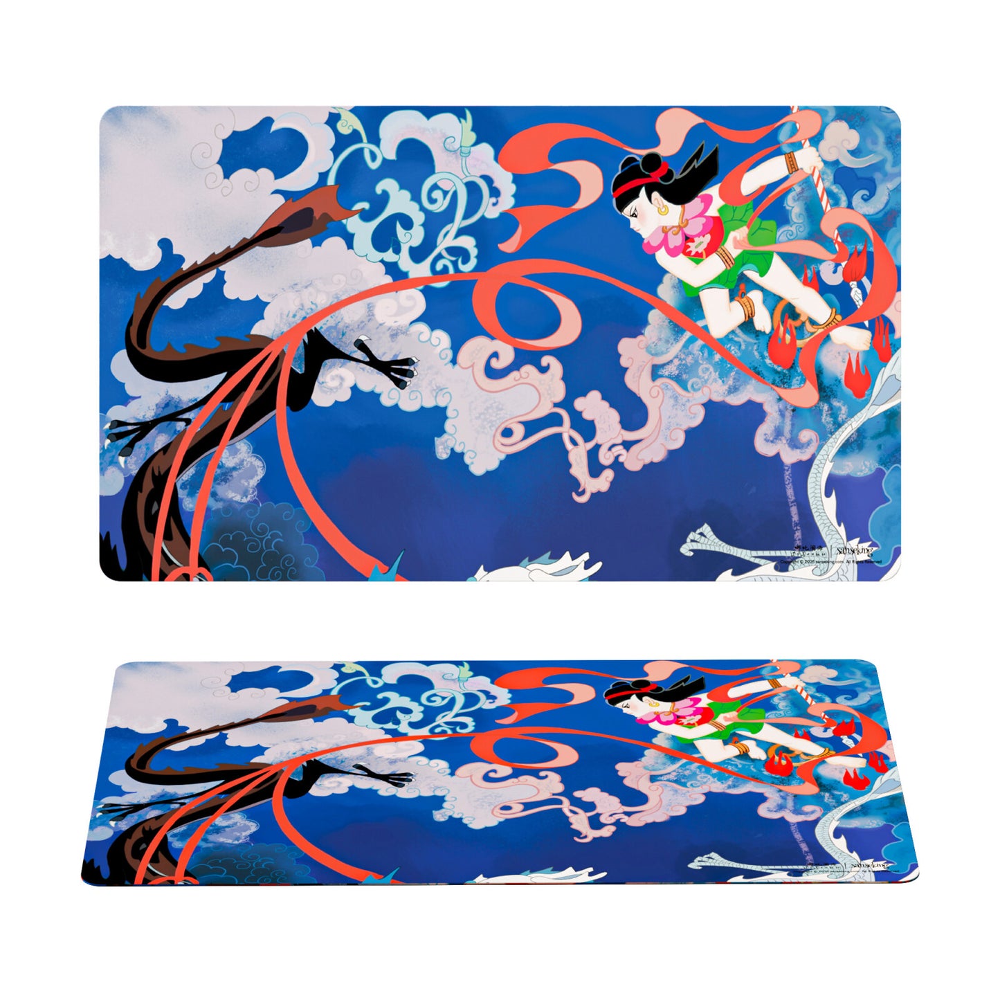 Ne Zha Conquers the Dragon King Playmat - Battles the Dragon King