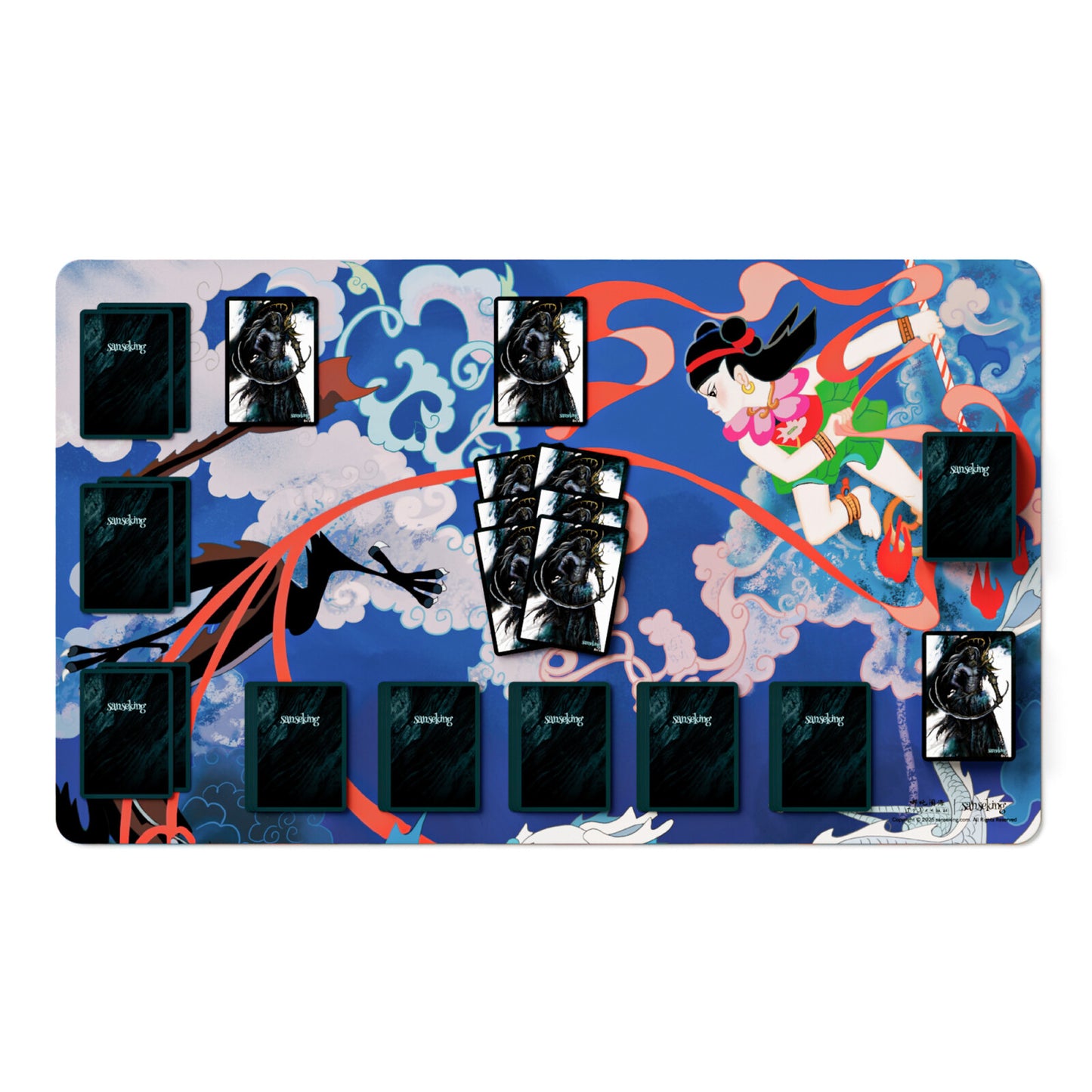 Ne Zha Conquers the Dragon King Playmat - Battles the Dragon King