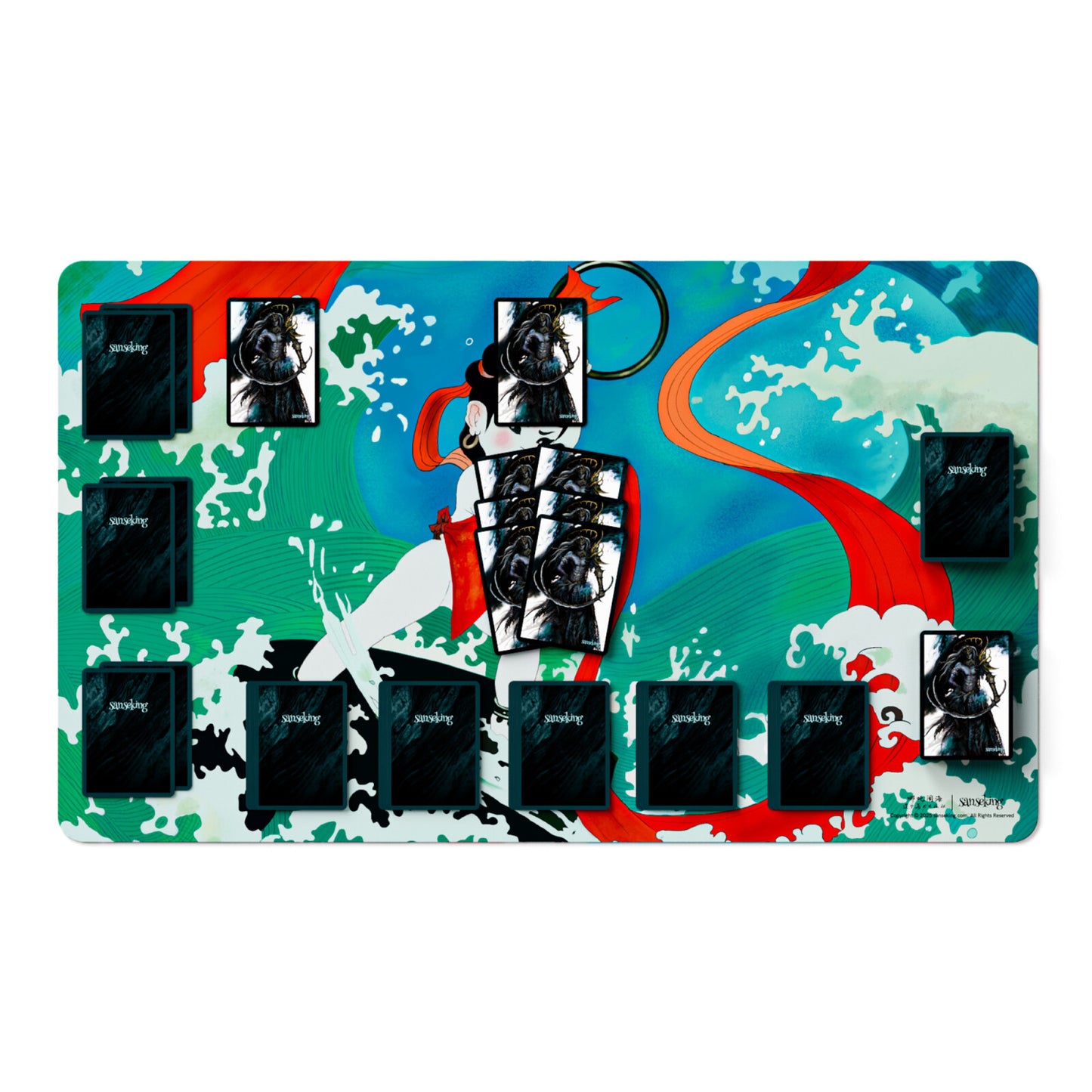 Ne Zha Conquers the Dragon King Playmat - Wreaks Havoc in the Crystal Palace