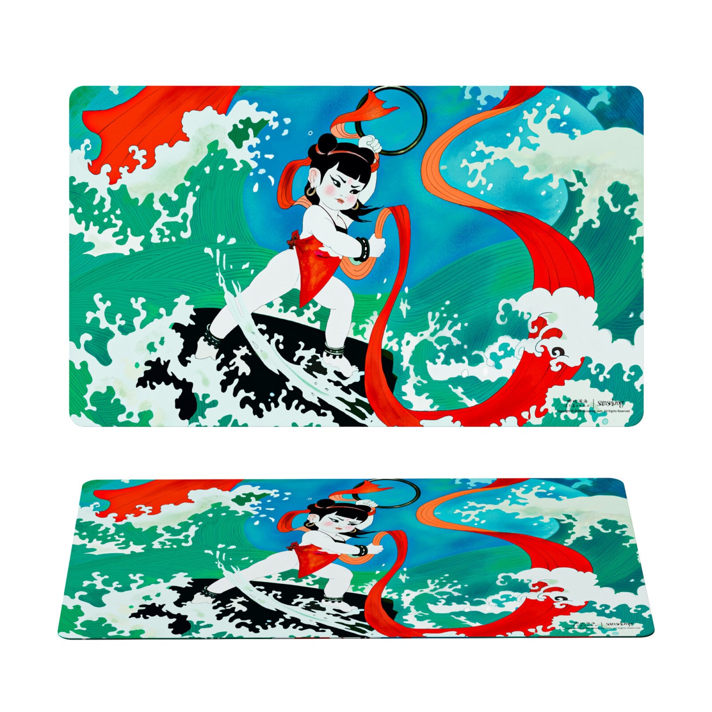 Ne Zha Conquers the Dragon King Playmat - Wreaks Havoc in the Crystal Palace