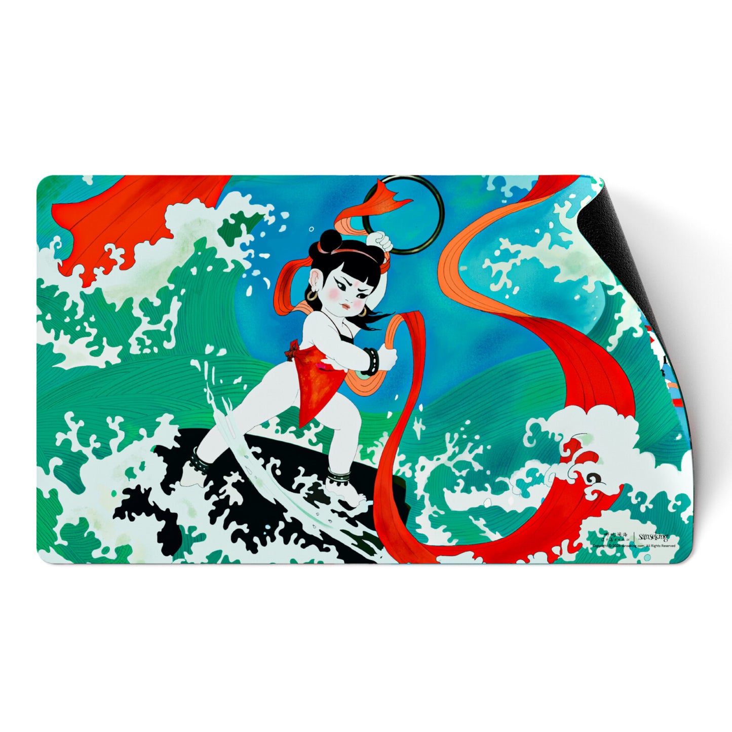 Ne Zha Conquers the Dragon King Playmat - Wreaks Havoc in the Crystal Palace