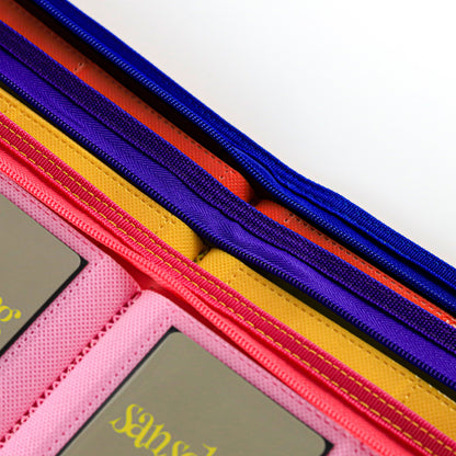 Classeur à cartes 9 pochettes en PU jaune 