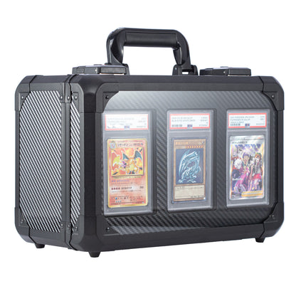 【送料無料】カーボンファイバー製グレードカード収納ボックス（3コンパートメント）