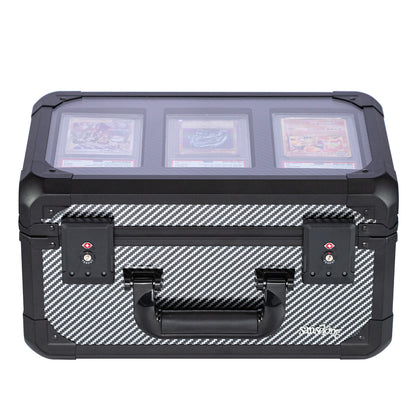 【送料無料】カーボンファイバー製グレードカード収納ボックス（3コンパートメント）