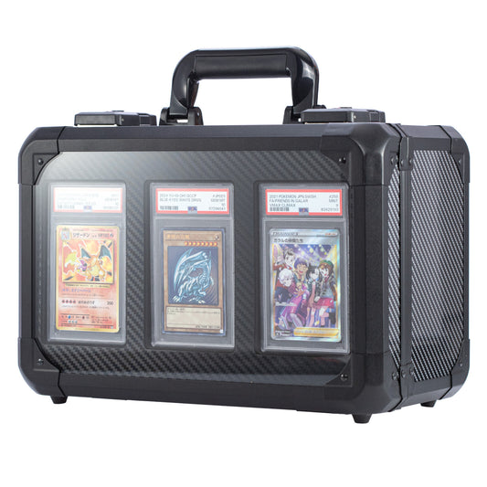 [Free Shipping] Carbon Fiber Graded Card Storage Box (3 Compartment)