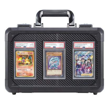 【送料無料】カーボンファイバー製グレードカード収納ボックス（3コンパートメント）