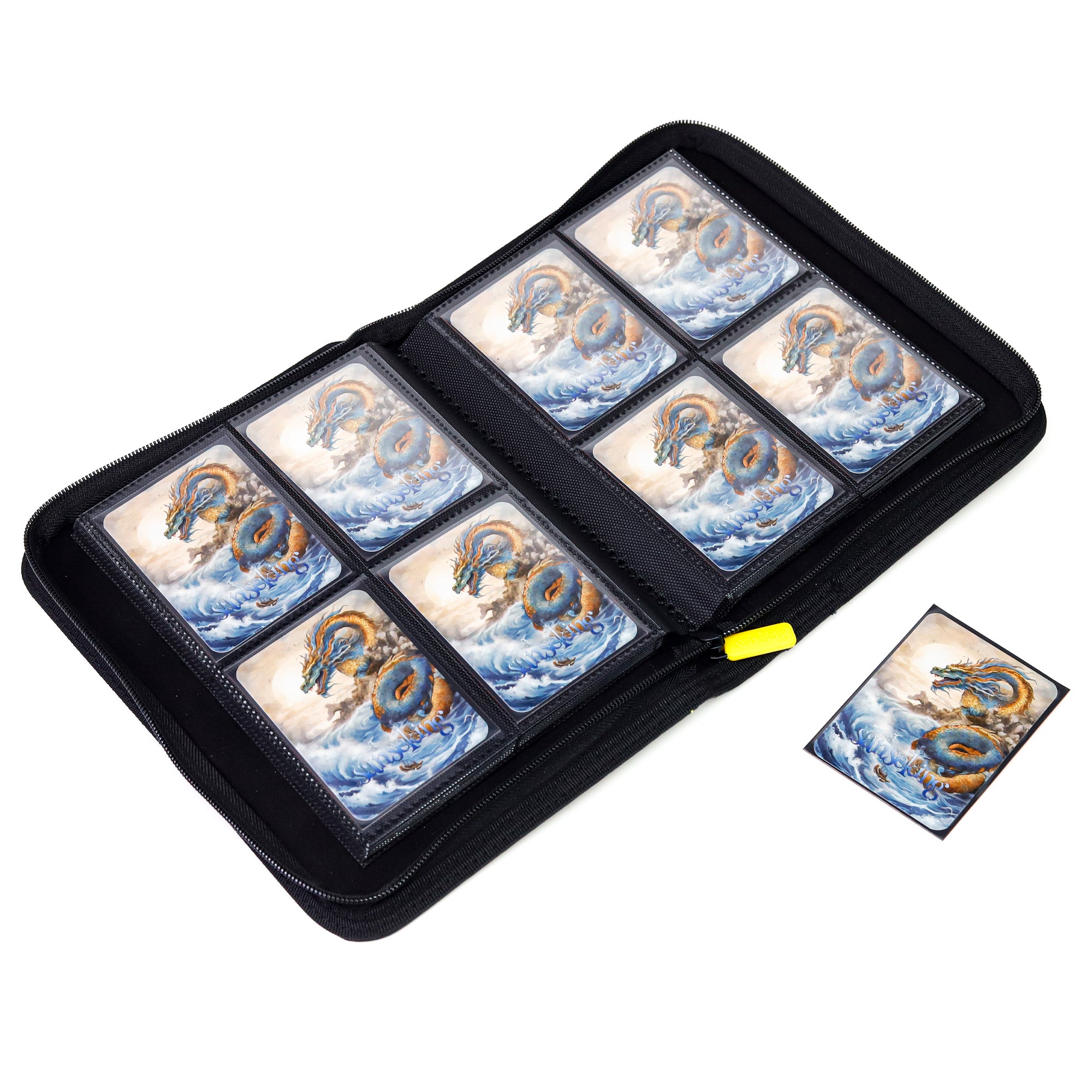 Black Grid 4/9/12-Pocket PU Binder with Waffle Textured Pages