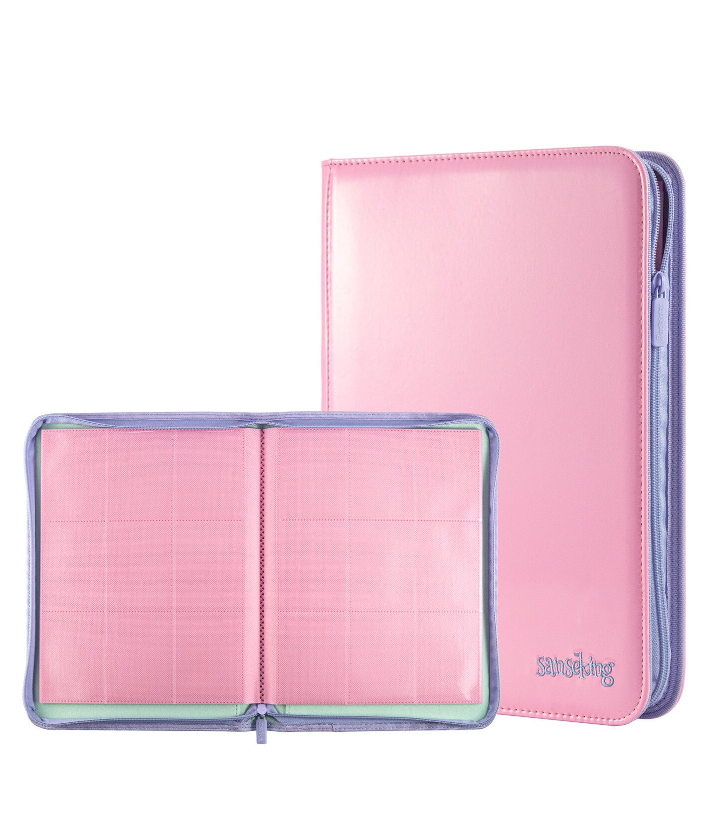 Coral Binder Series PU Leather Zipper 9-Pocket