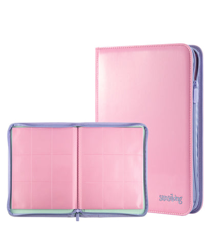 Coral Binder Series PU Leather Zipper 9-Pocket