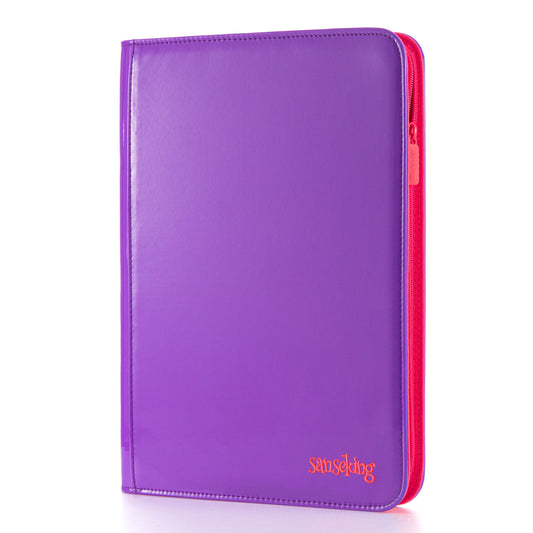 Coral Binder Series - PU Leather Zipper 9-Pocket Coral Purple