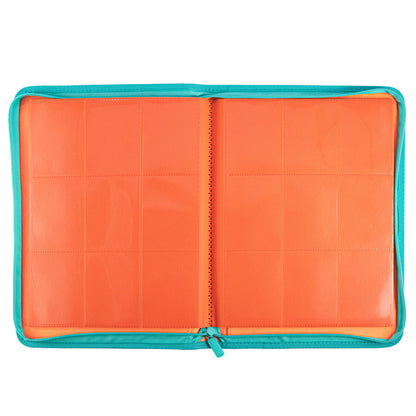 Coral Binder Series PU Leather Zipper 9-Pocket Coral Orange