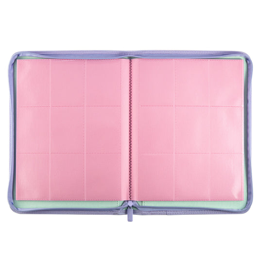 Coral Binder Series - PU Leather Zipper 9-Pocket Coral Pink