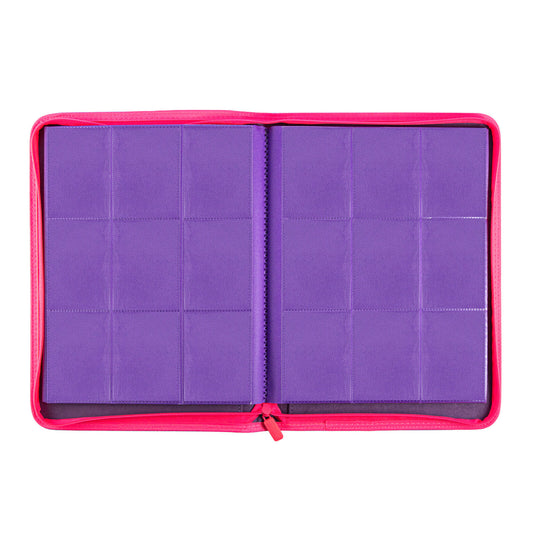 Coral Binder Series - PU Leather Zipper 9-Pocket Coral Purple