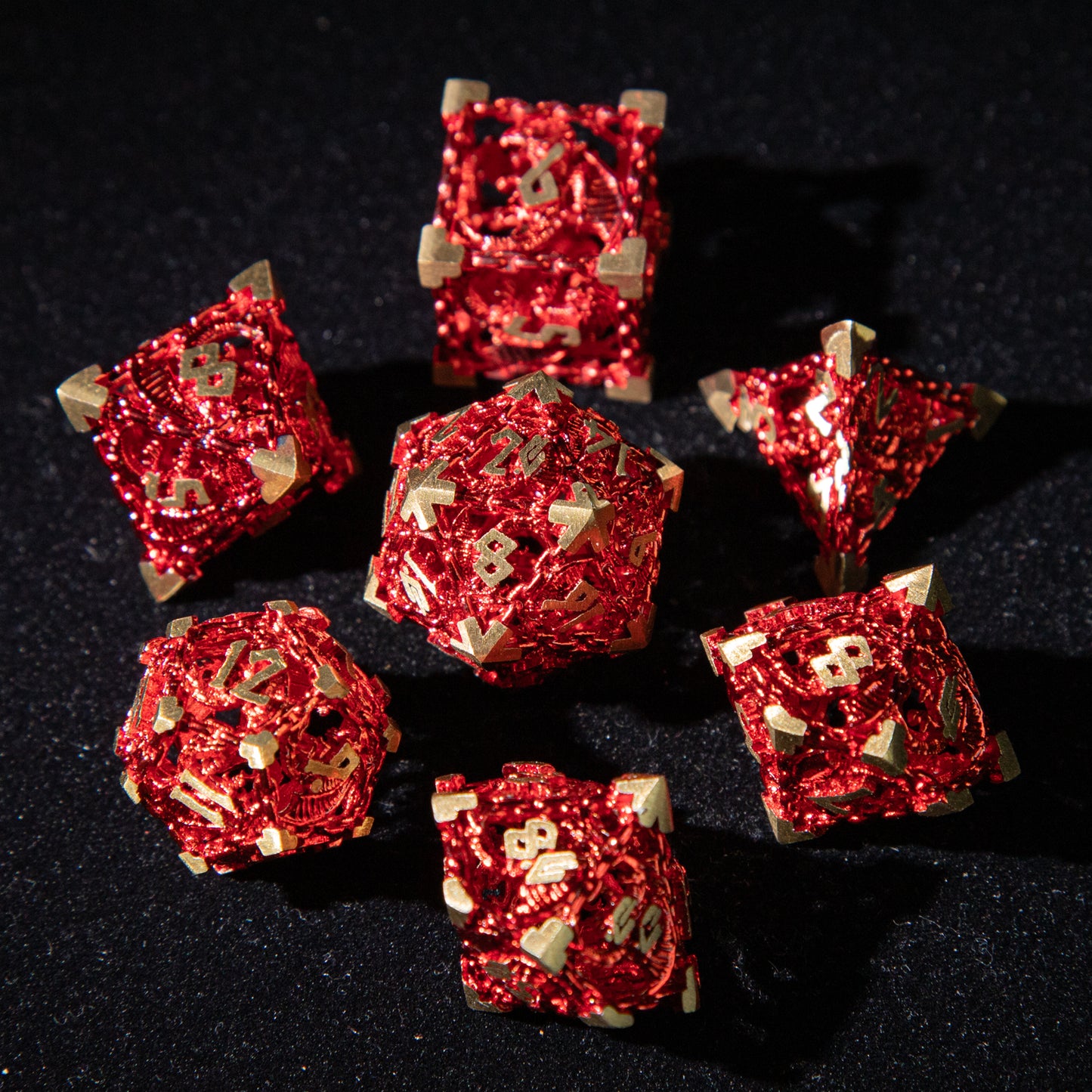 D&D Hollowed Metal Dice Set Cthulhu (Red）