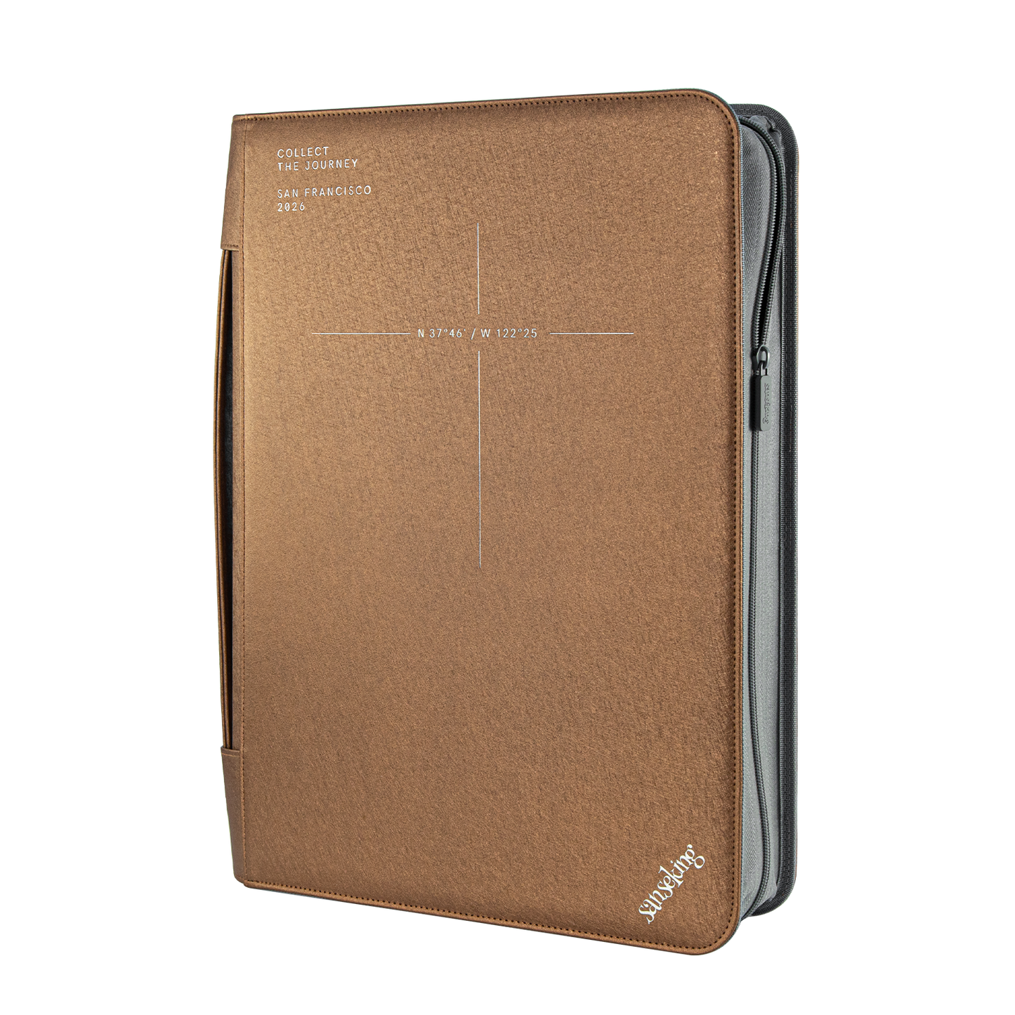 ARK-05 dark brown 16-pocket handheld card binder front view