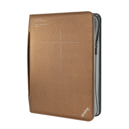 ARK-05 dark brown 16-pocket handheld card binder front view