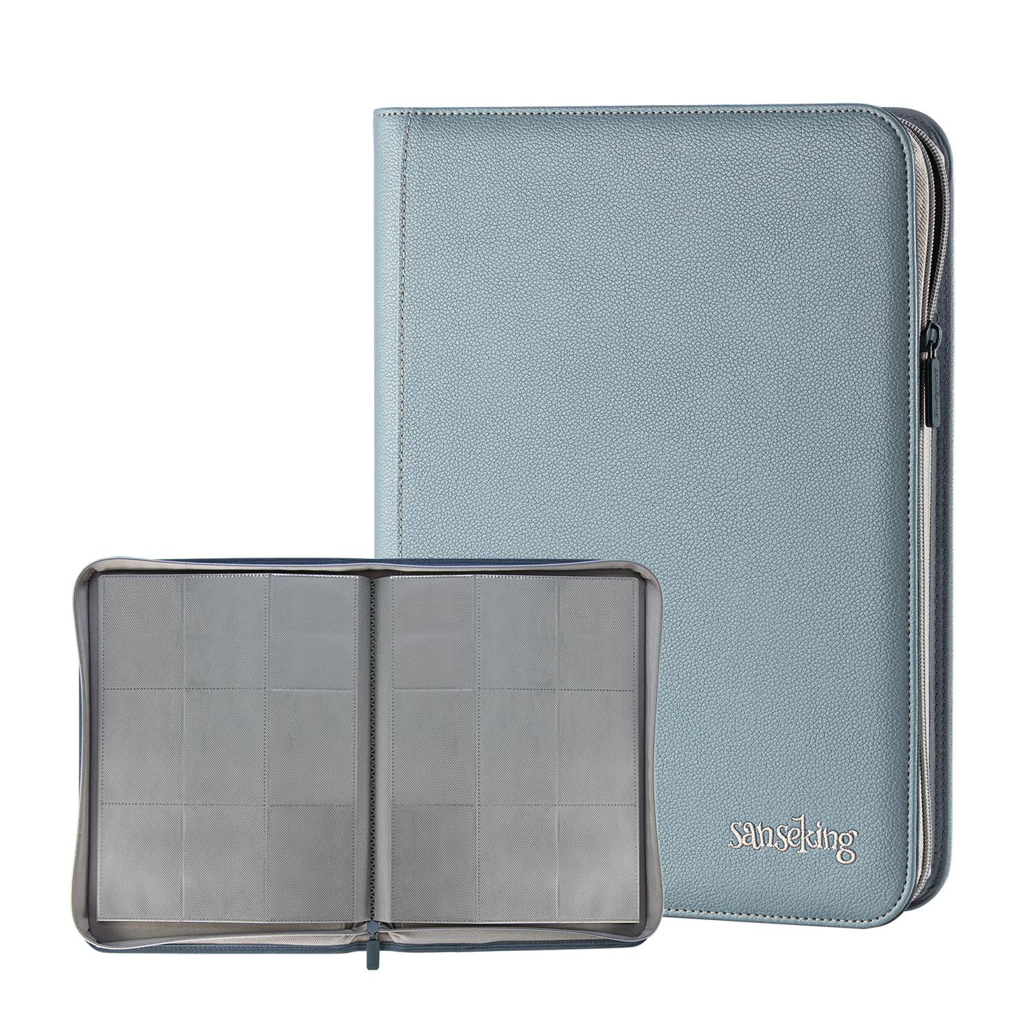 AUREX CR-02 grey card binder open and closed binder view