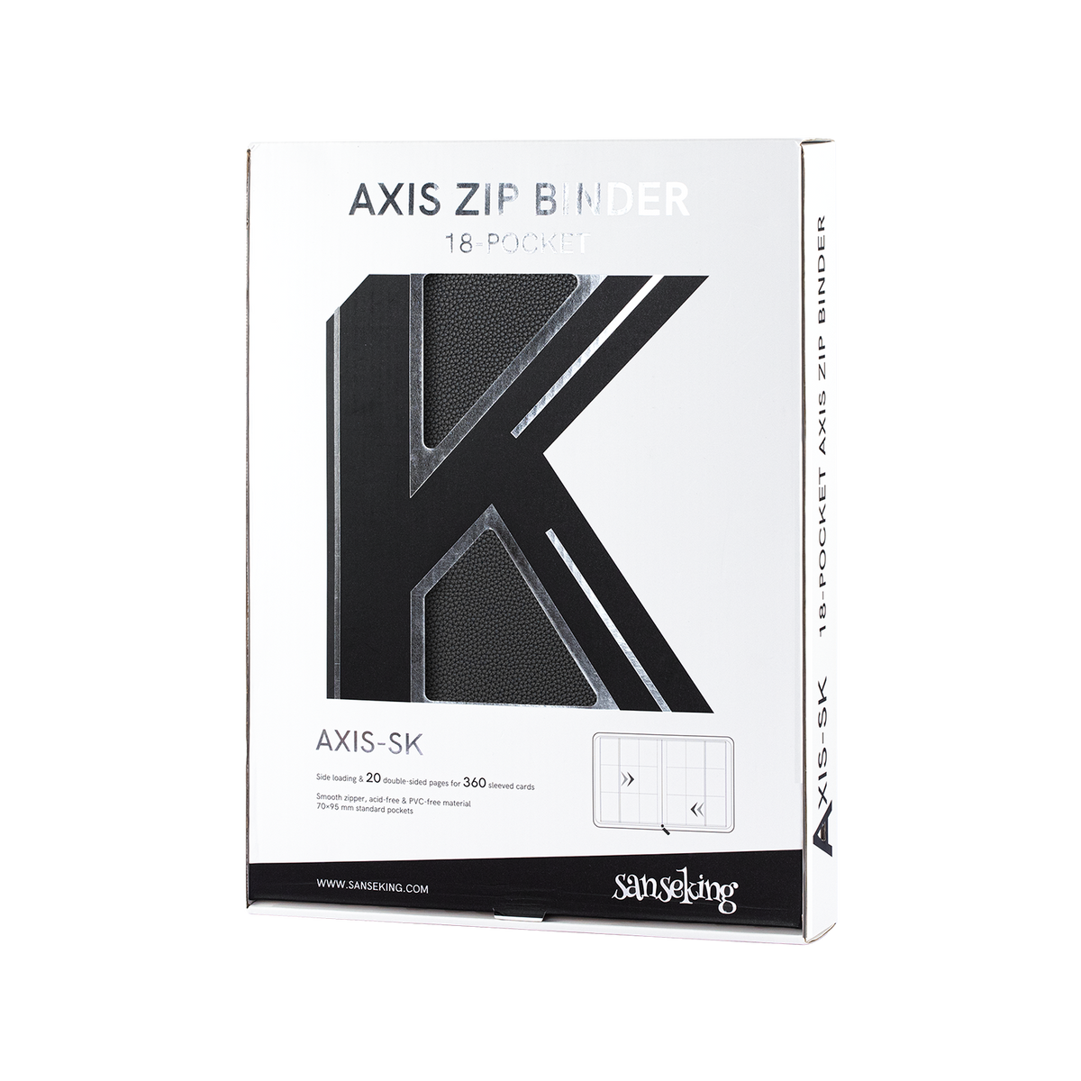 AXIS-01 Black 9-Pocket Trading Card Binder – retail packaging