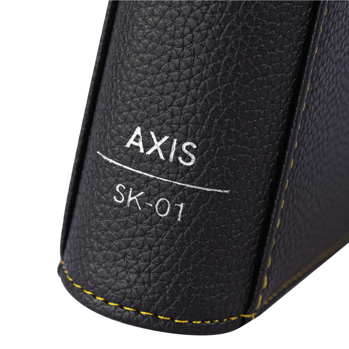 AXIS-01 4/9/12-Pocket Black Trading Card Binder – AXIS SK-01 model marking close-up