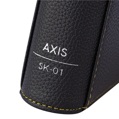 AXIS-01 4/9/12-Pocket Black Trading Card Binder – AXIS SK-01 model marking close-up