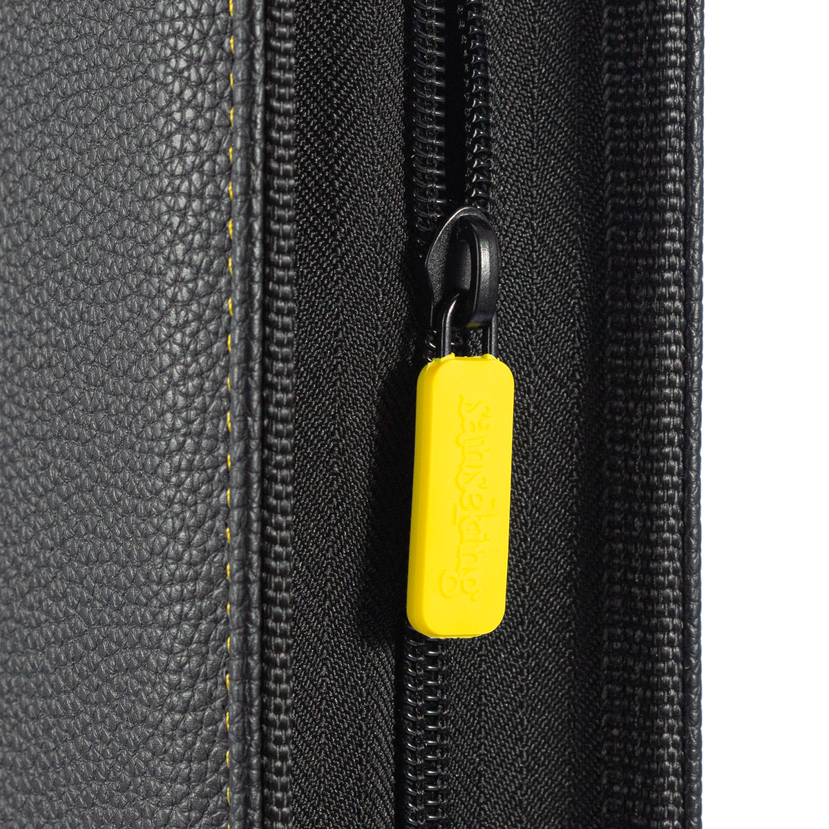 AXIS-01 4/9/12-Pocket Black Trading Card Binder – secure zip closure with yellow zipper pull