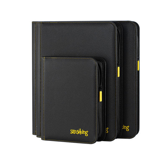AXIS-01 4/9/12-Pocket Black Trading Card Binder – 4-pocket, 9-pocket and 12-pocket size collection