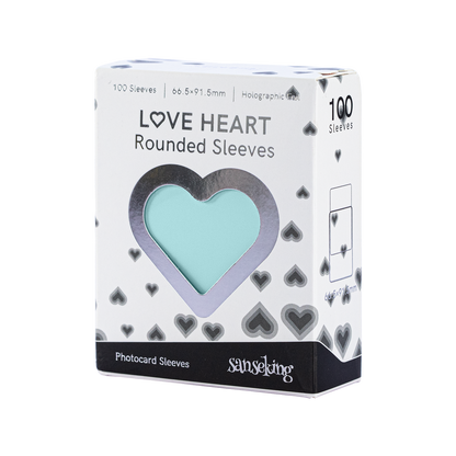 Love Heart-Shape Laser Flashing Rounded Card Sleeves – Green 100-count retail box