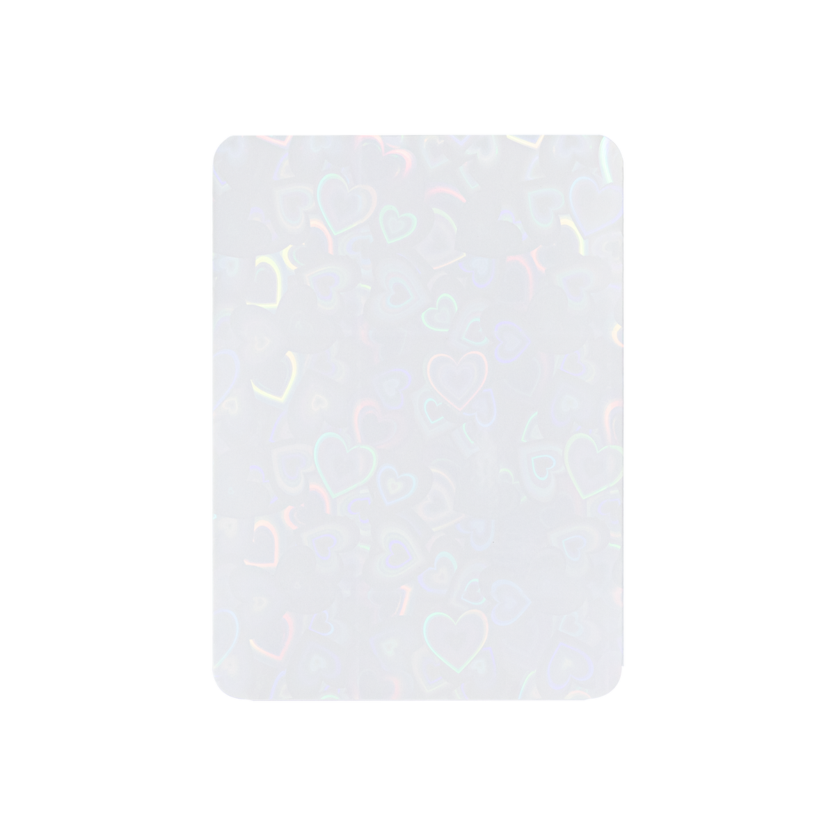 Love Heart-Shape Laser Flashing Rounded Card Sleeves – White holographic heart-pattern front