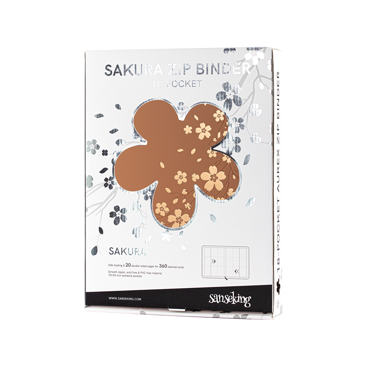 Brown SAKURA Art Series 9-pocket card binder retail packaging