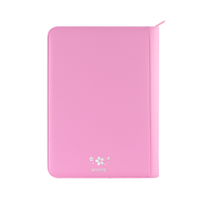 Back view of the Pink SAKURA Art Series card binder