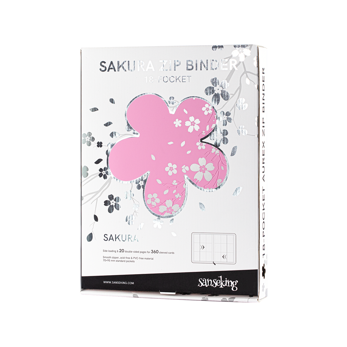 Pink SAKURA Art Series 9-pocket card binder retail packaging