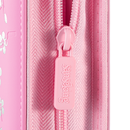 Zip closure detail on the Pink SAKURA Art Series card binder