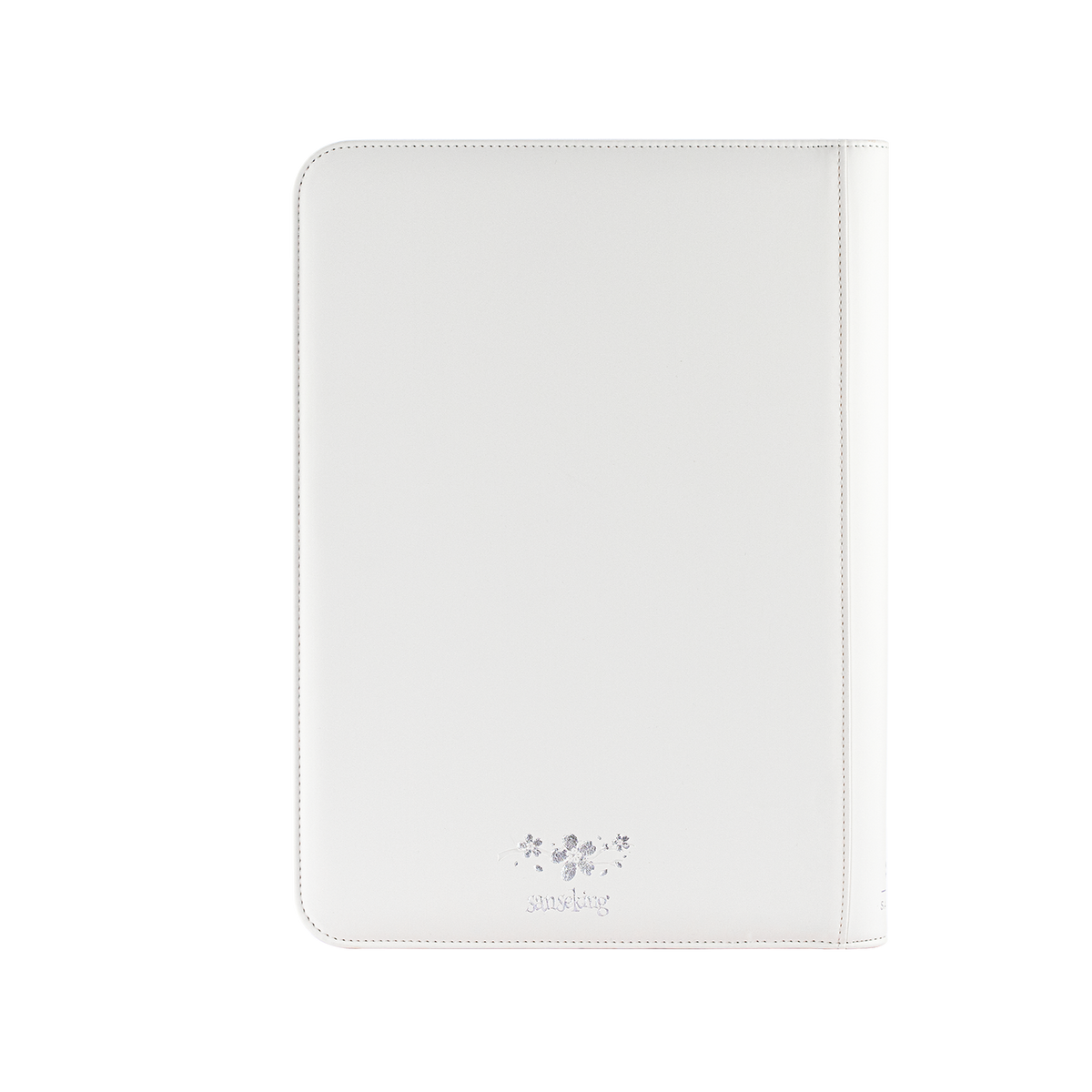 Back view of the White SAKURA Art Series card binder