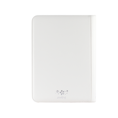 Back view of the White SAKURA Art Series card binder