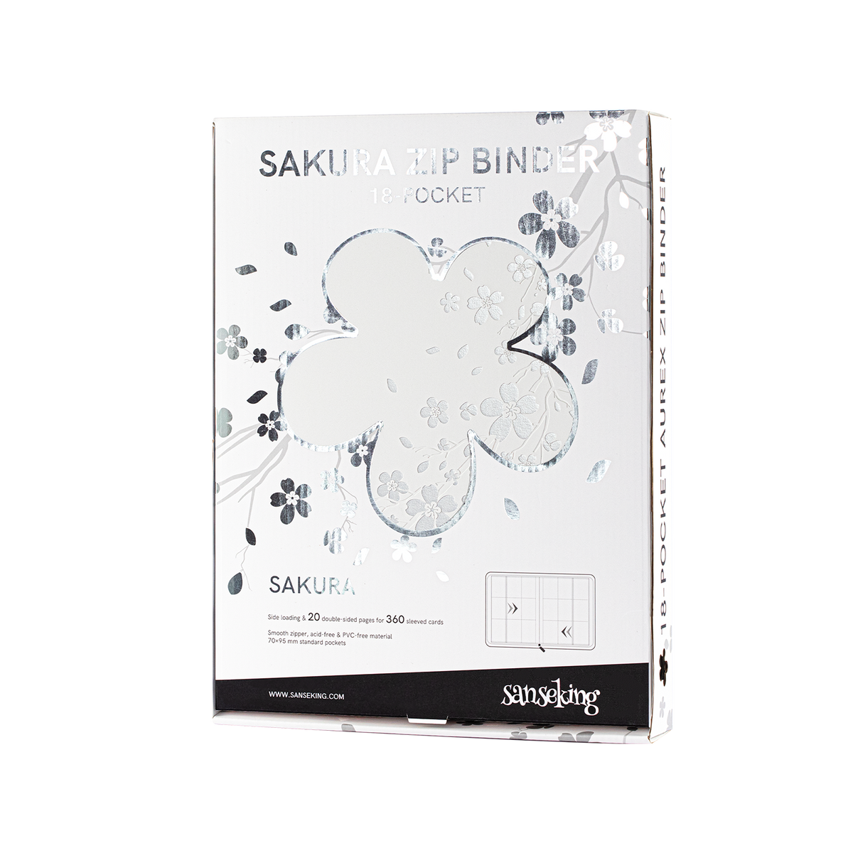 White SAKURA Art Series 9-pocket card binder retail packaging